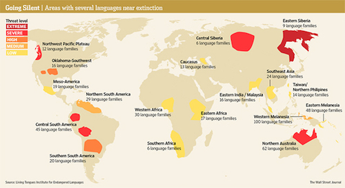 thomas-frey-futurist-speaker-Living Tongue’s map of endangered languages