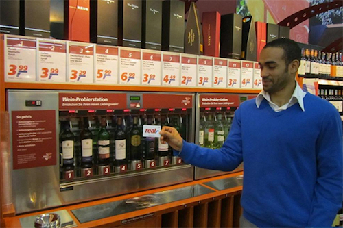 Thomas Frey Futurist Speaker wine vending machine recently seen in Wal-Mart