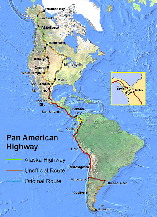 Thomas Frey Futurist Speaker Map of the Pan-American Highway