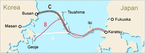 Thomas Frey Futurist Speaker Proposed route for Korea Japan Friendship Tunnel System