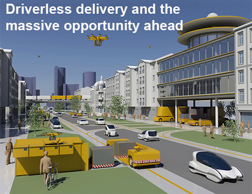 Thomas Frey Futurist Speaker massive opportunity coming for ground based delivery drones